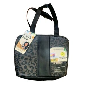 Leopard Print Fit and Fresh Insulated Meal Tote Zipper Closure NWT